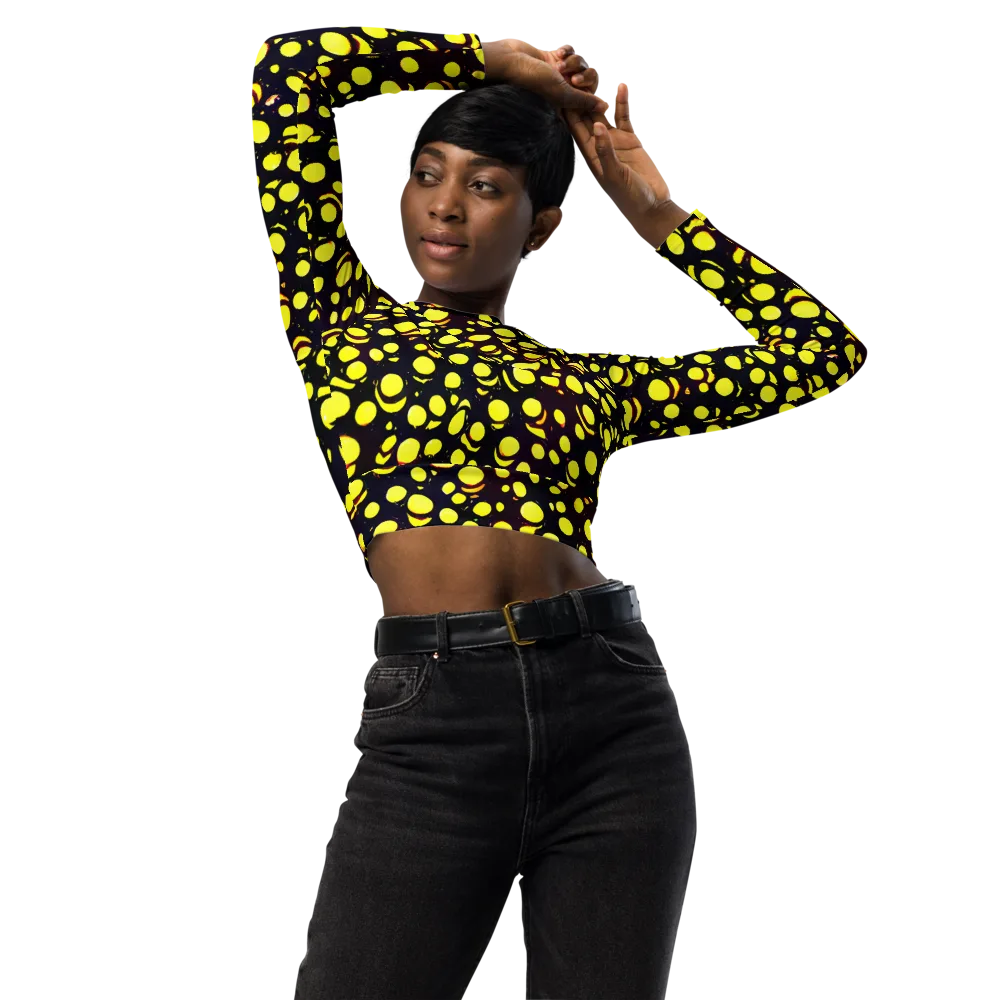 Luminous Scatter on Long Sleeve Crop Top — Front