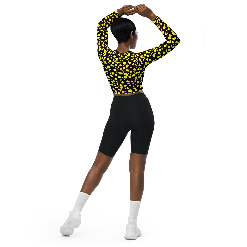 Luminous Scatter on Long Sleeve Crop Top — Back
