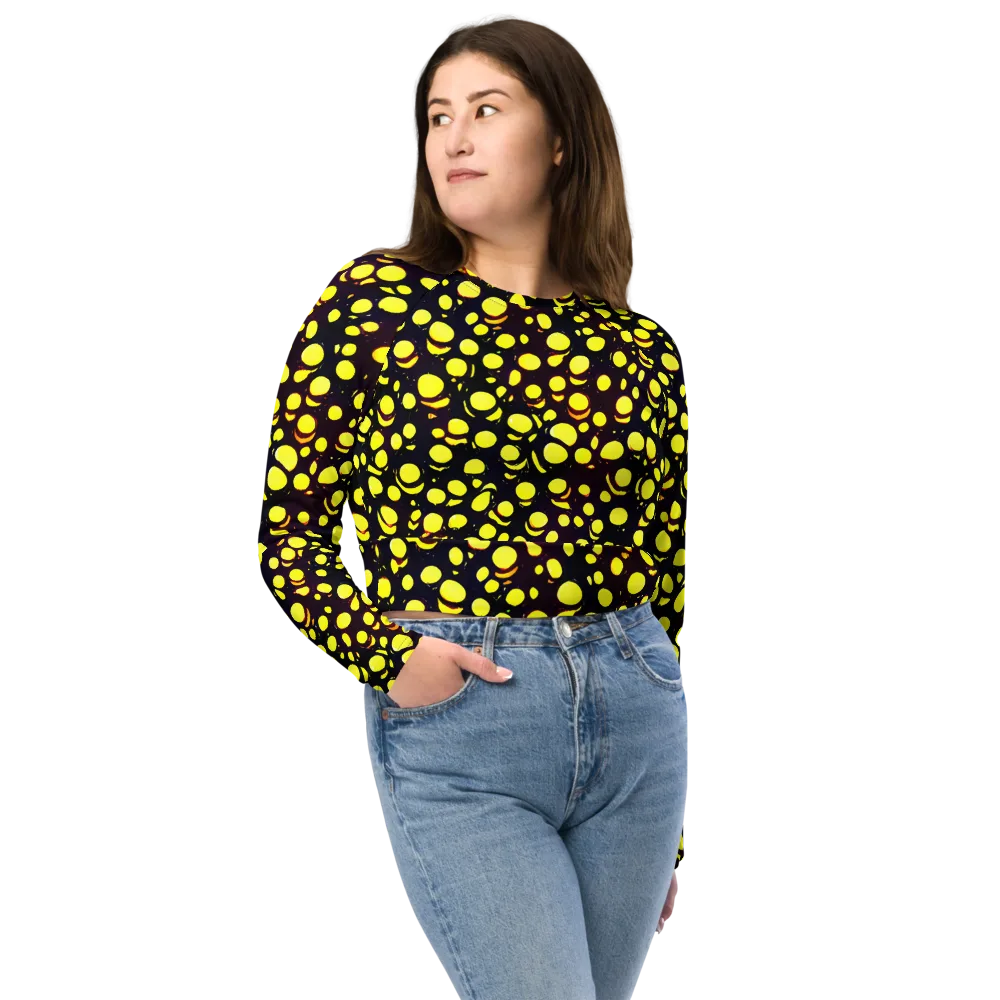 Luminous Scatter on Long Sleeve Crop Top — Front