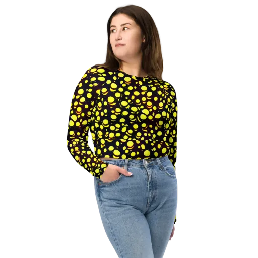 Luminous Scatter on a Long Sleeve Crop Top