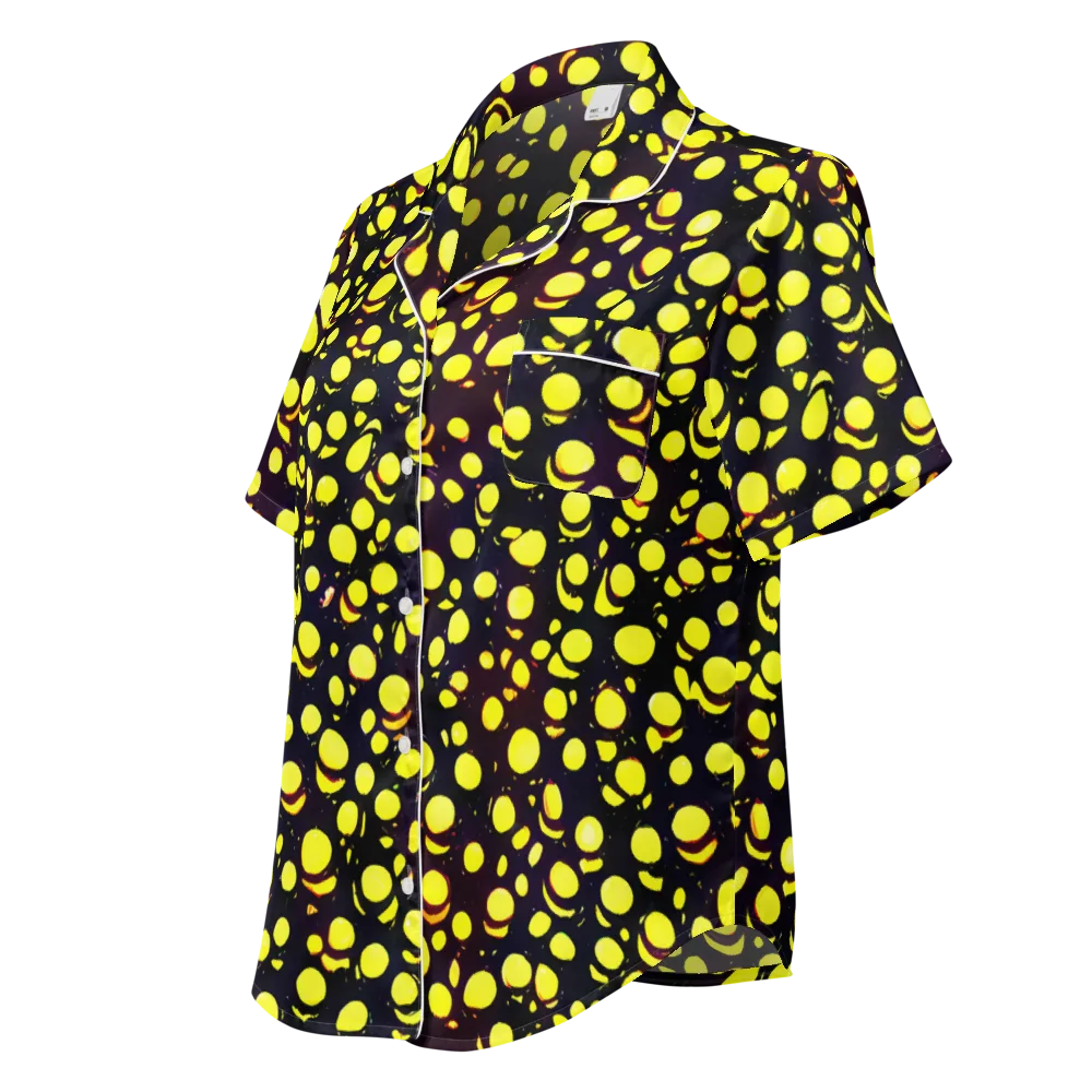 Luminous Scatter on Women's Short Sleeve Pajama Top — Left Front