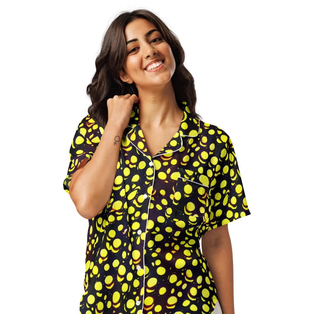 Luminous Scatter on Women's Short Sleeve Pajama Top — Front