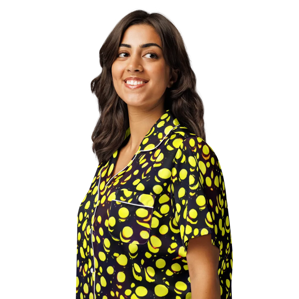 Luminous Scatter on Women's Short Sleeve Pajama Top — Left Front