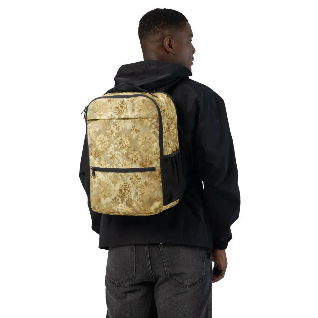 Champagne Damask on Utility Backpack — Back