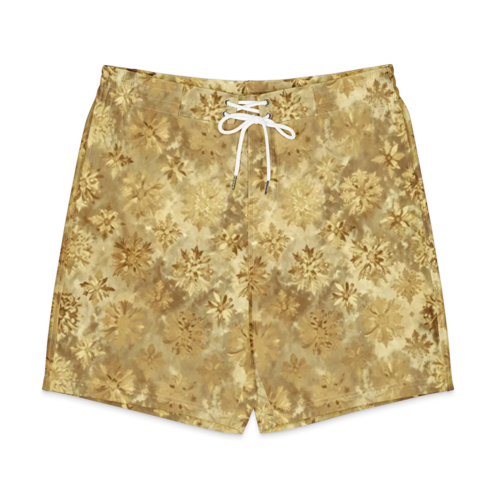 Champagne Damask on Men's Board Shorts — Front