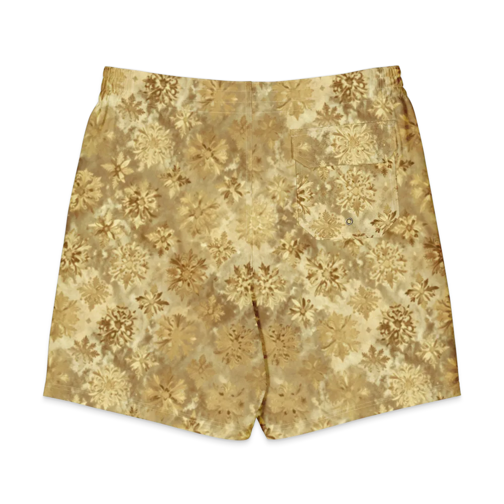 Champagne Damask on Men's Board Shorts — Back