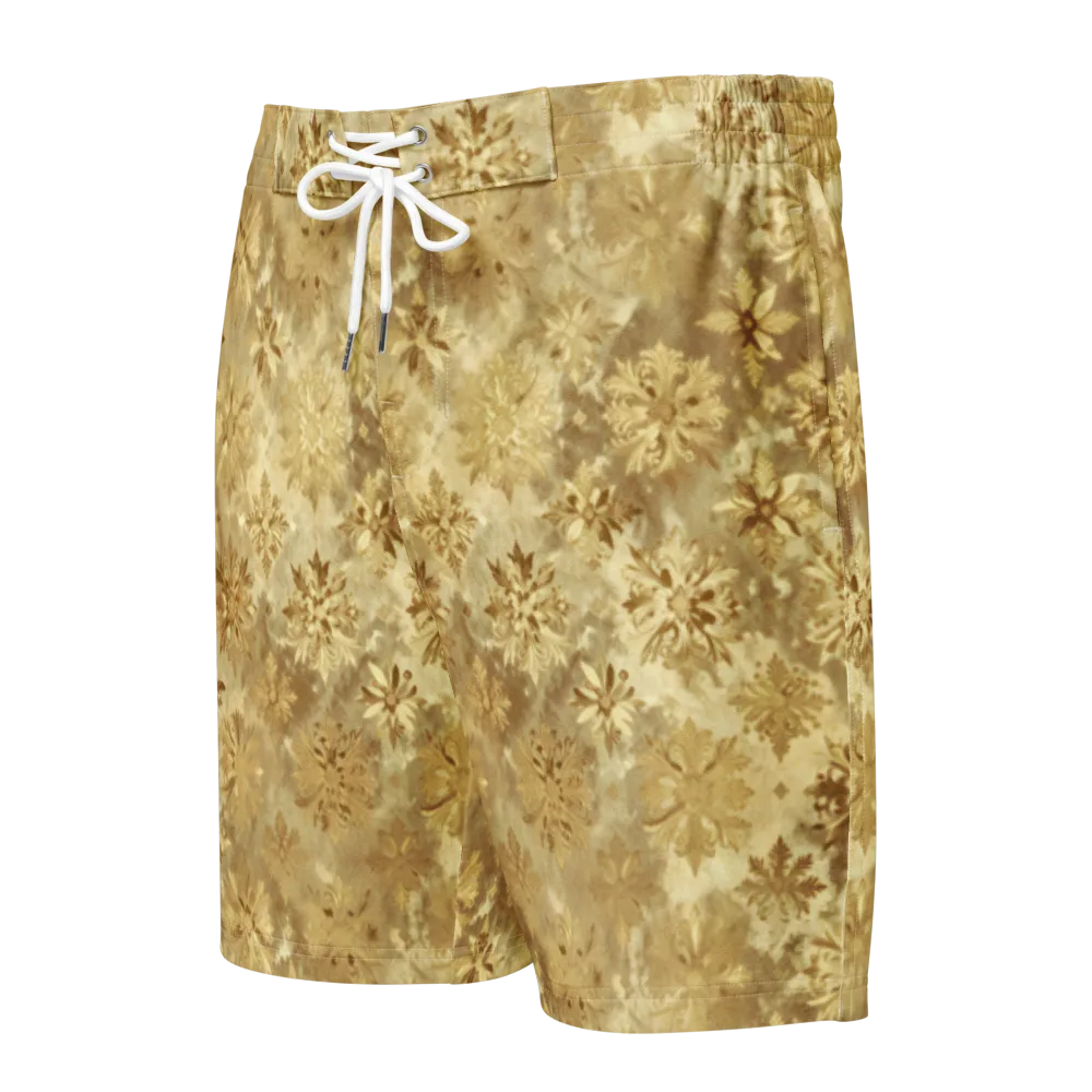 Champagne Damask on Men's Board Shorts — Front