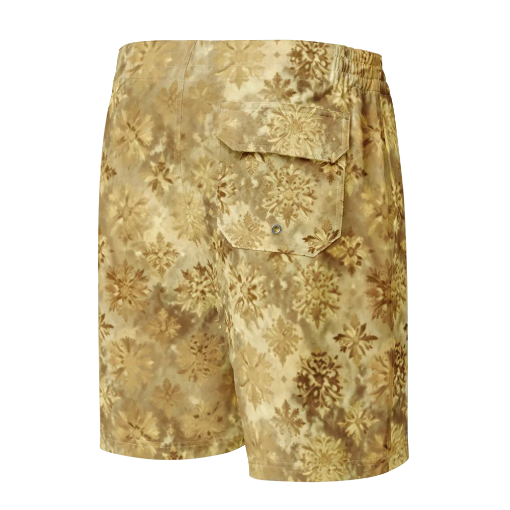 Champagne Damask on Men's Board Shorts — Back