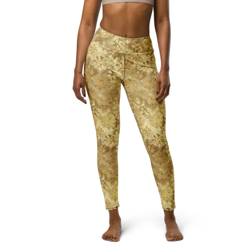 Champagne Damask on a Yoga Leggings