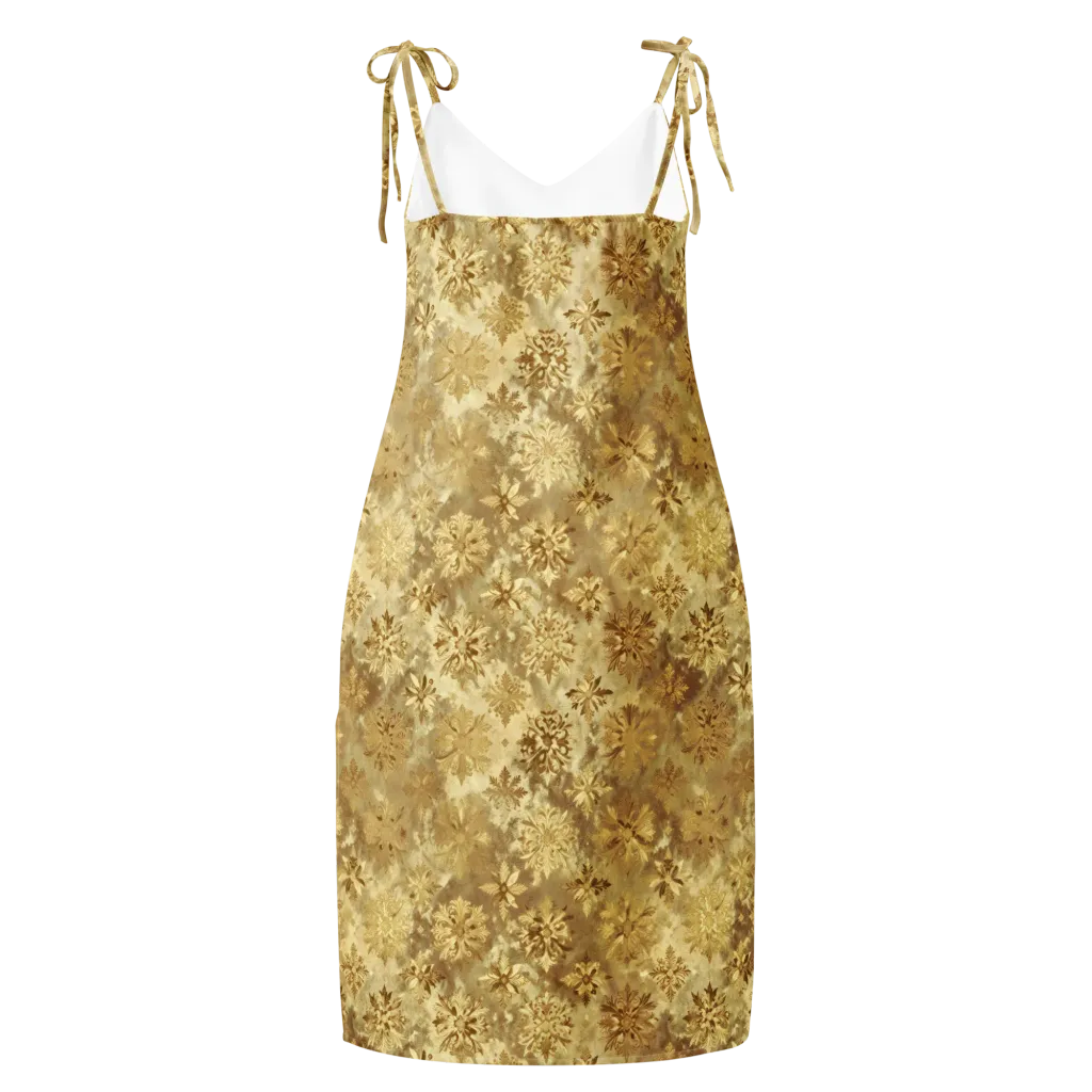 Champagne Damask on Slip Dress — Back