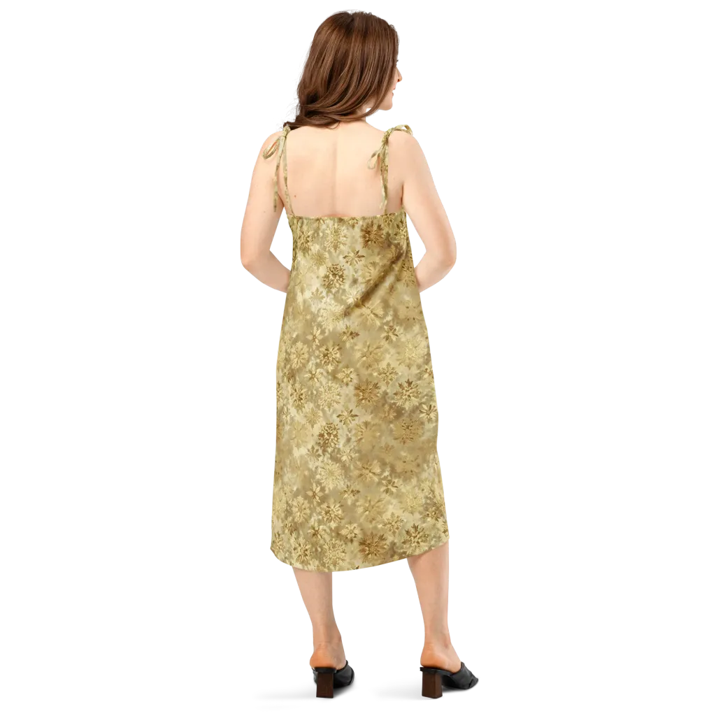 Champagne Damask on Slip Dress — Back