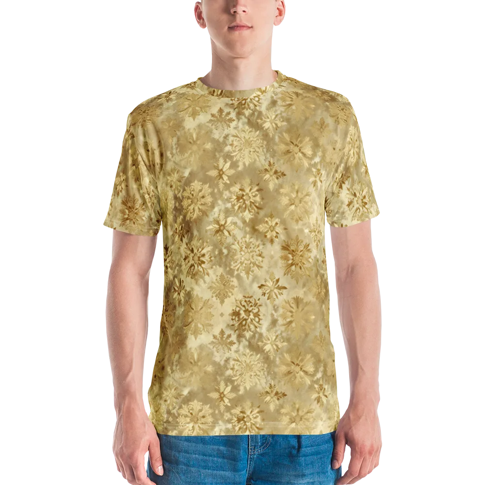 Champagne Damask on Men's Crew Neck T-Shirt — Front