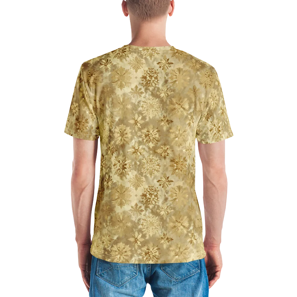 Champagne Damask on Men's Crew Neck T-Shirt — Back