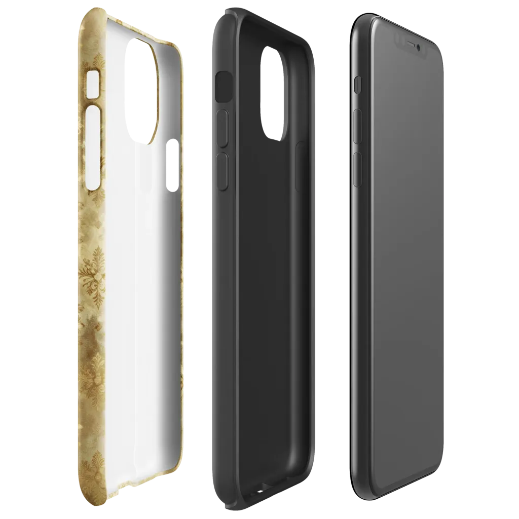 Champagne Damask on Tough Case for iPhone® — Right