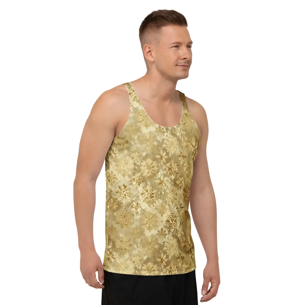 Champagne Damask on Men's Tank Top — Right Front