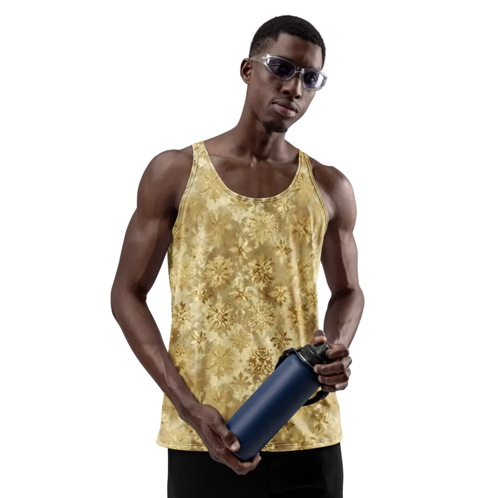 Champagne Damask on Men's Tank Top — Front