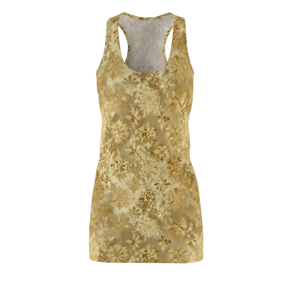 Champagne Damask on Racerback Dress — Front