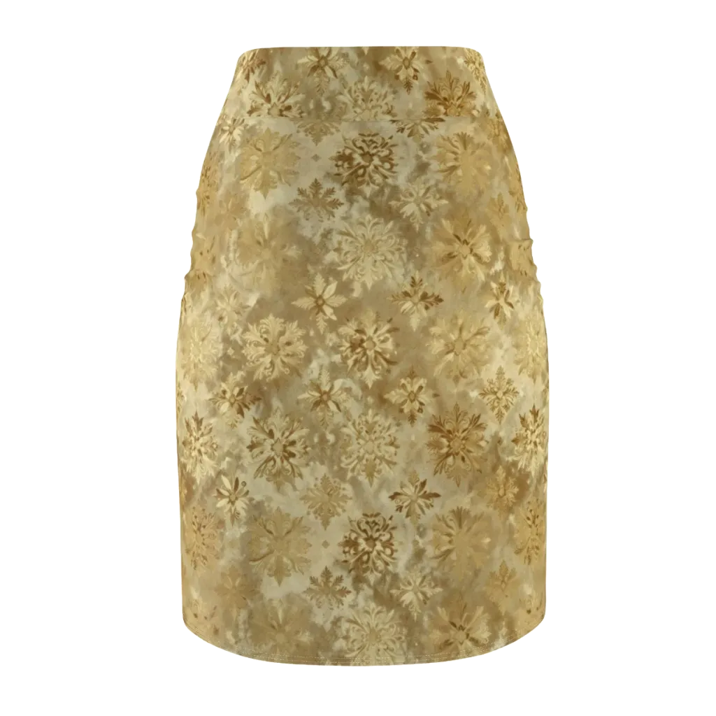Champagne Damask on Pencil Skirt — Back