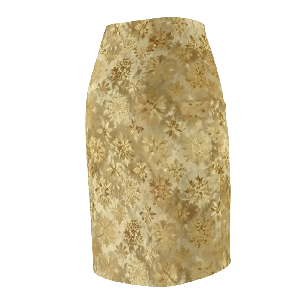Champagne Damask on Pencil Skirt — Back Side