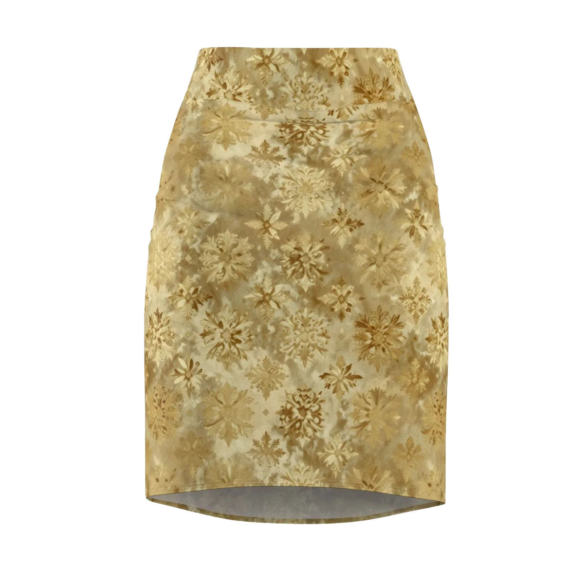 Champagne Damask on Pencil Skirt — Front