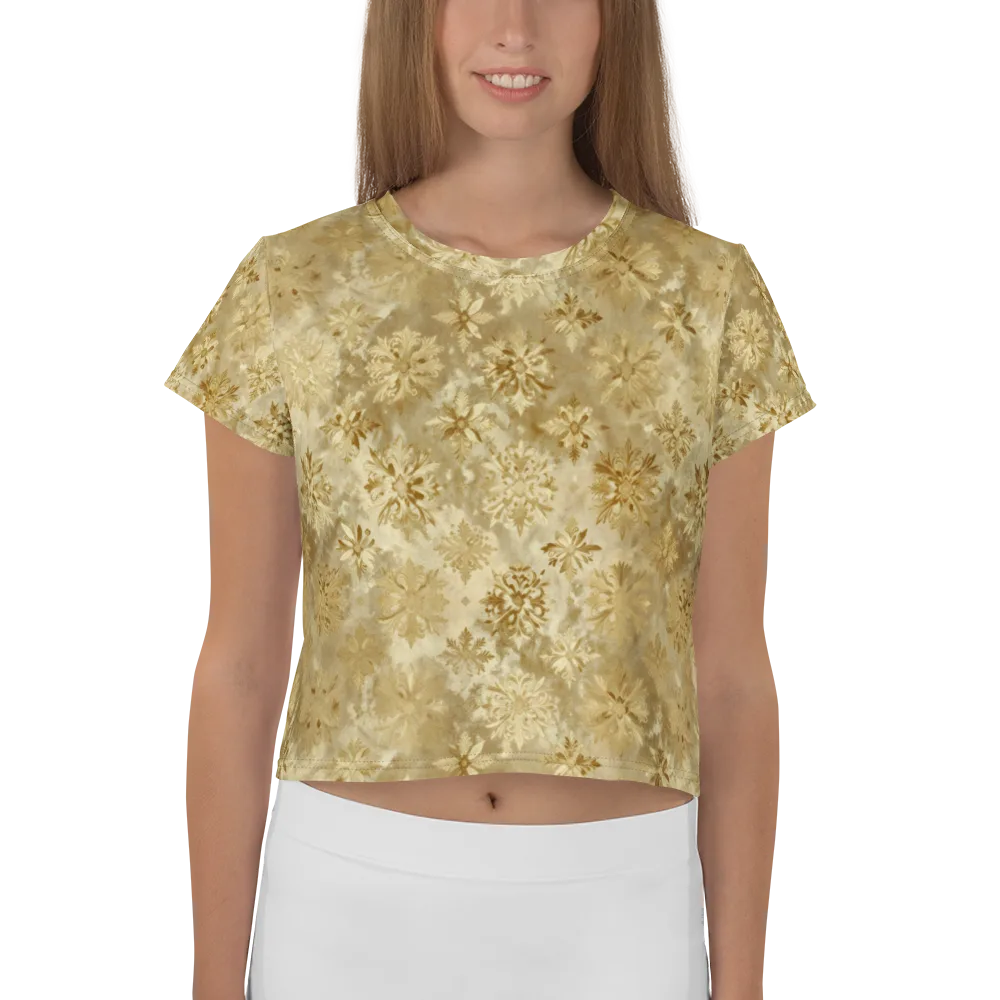Champagne Damask on Crop Tee — Front