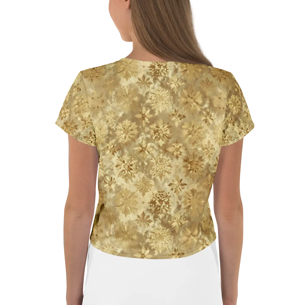 Champagne Damask on Crop Tee — Back