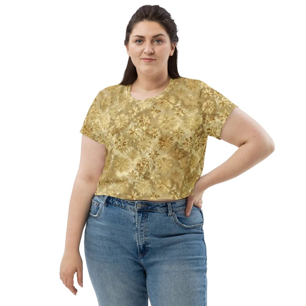 Champagne Damask on Crop Tee — Front