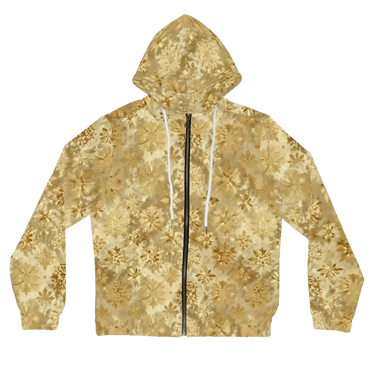 Champagne Damask on Women's Full-Zip Hoodie — Front