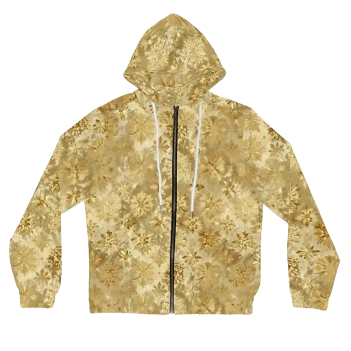 Champagne Damask on a Women's Full-Zip Hoodie