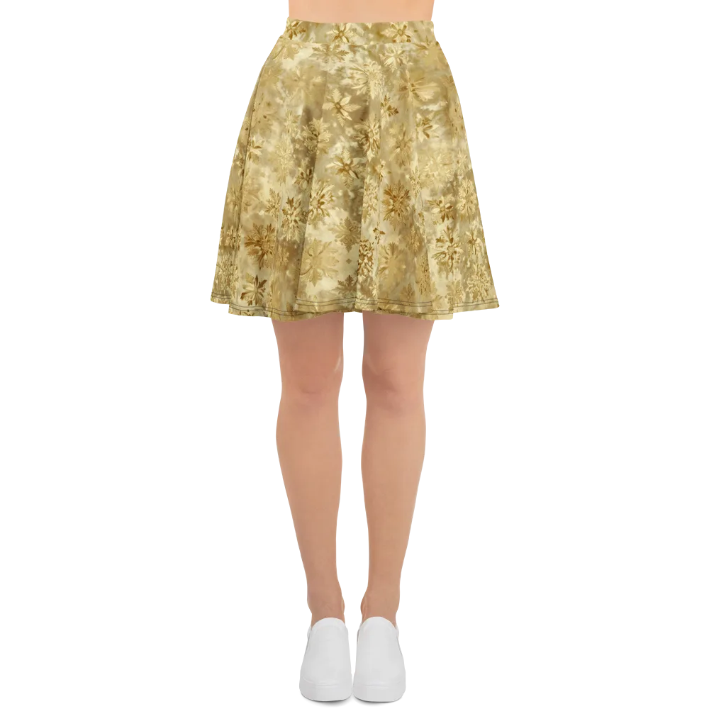 Champagne Damask on Skater Skirt — Front