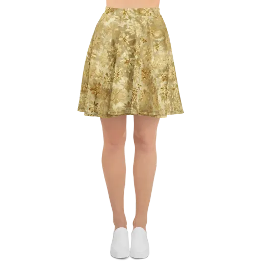 Champagne Damask on a Skater Skirt