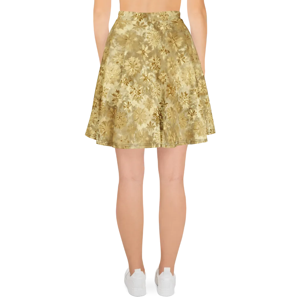 Champagne Damask on Skater Skirt — Back