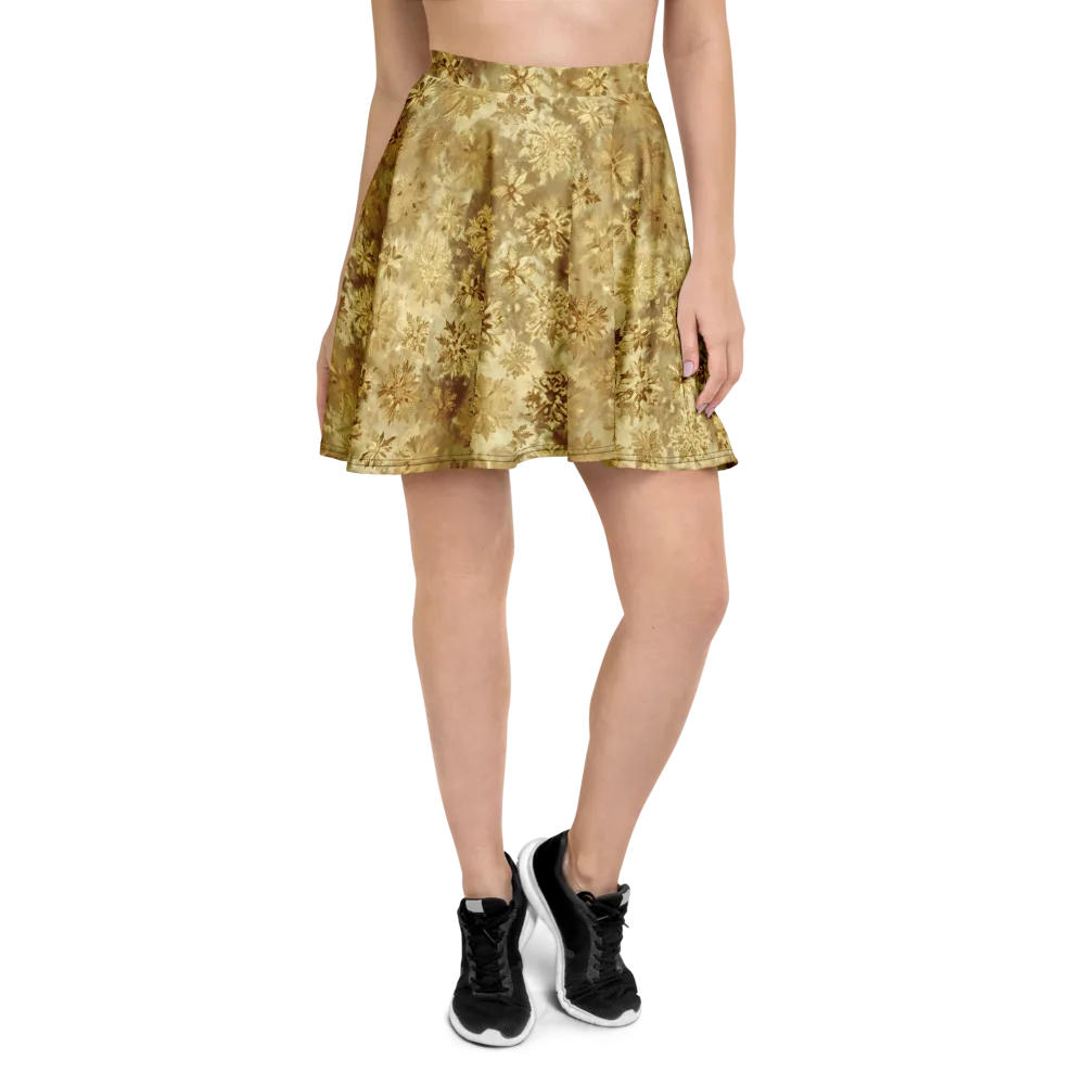 Champagne Damask on Skater Skirt — Front