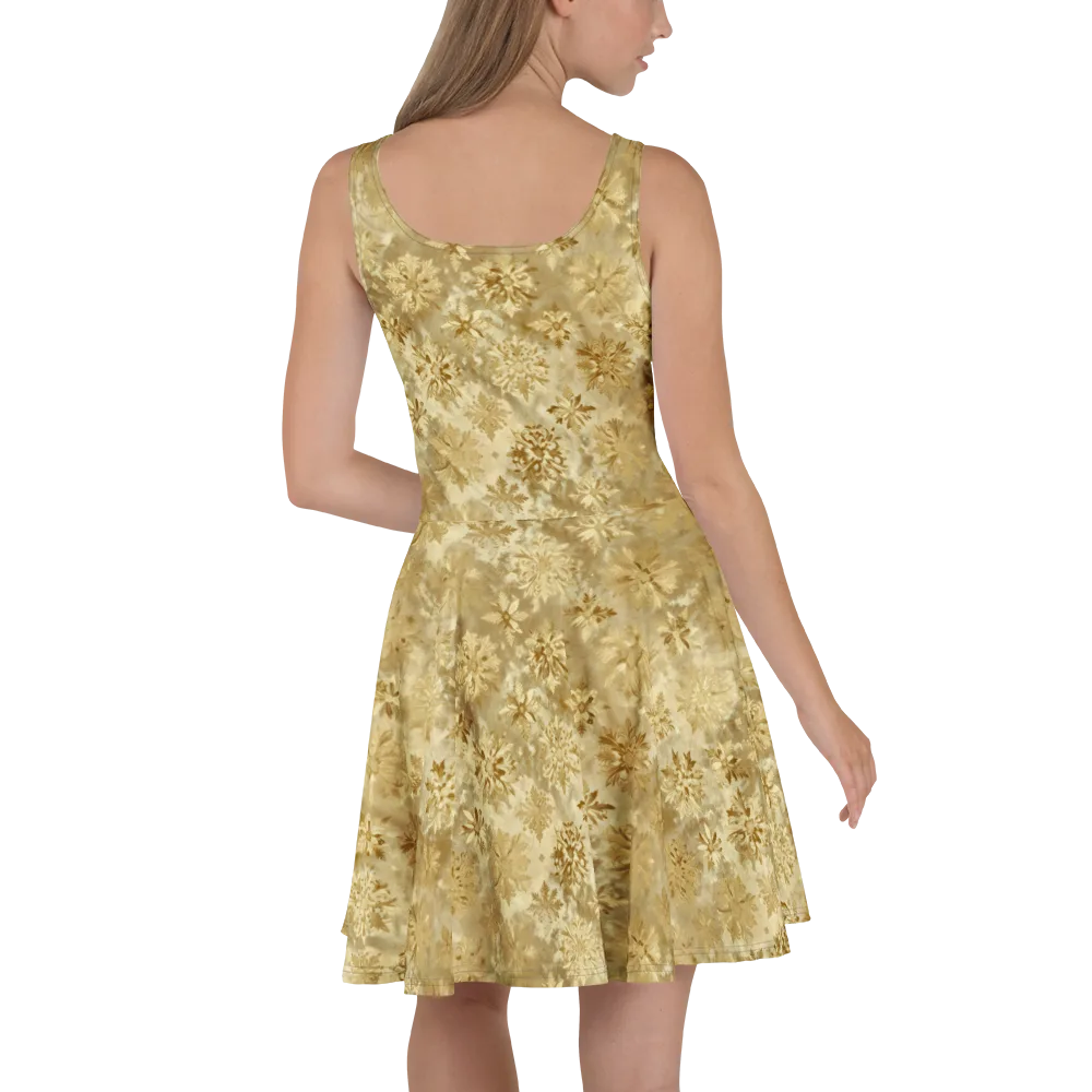 Champagne Damask on Skater Dress — Back