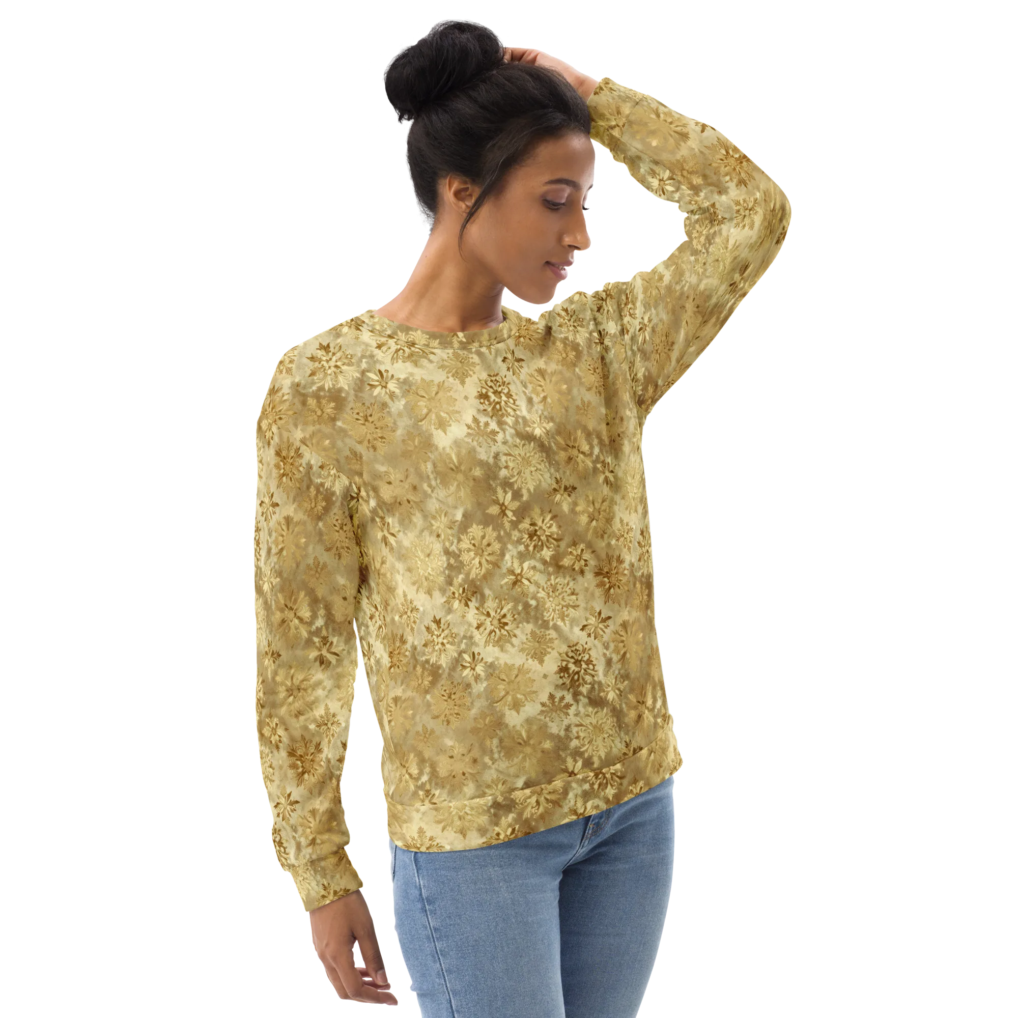 Champagne Damask on Sweatshirt — Right Front