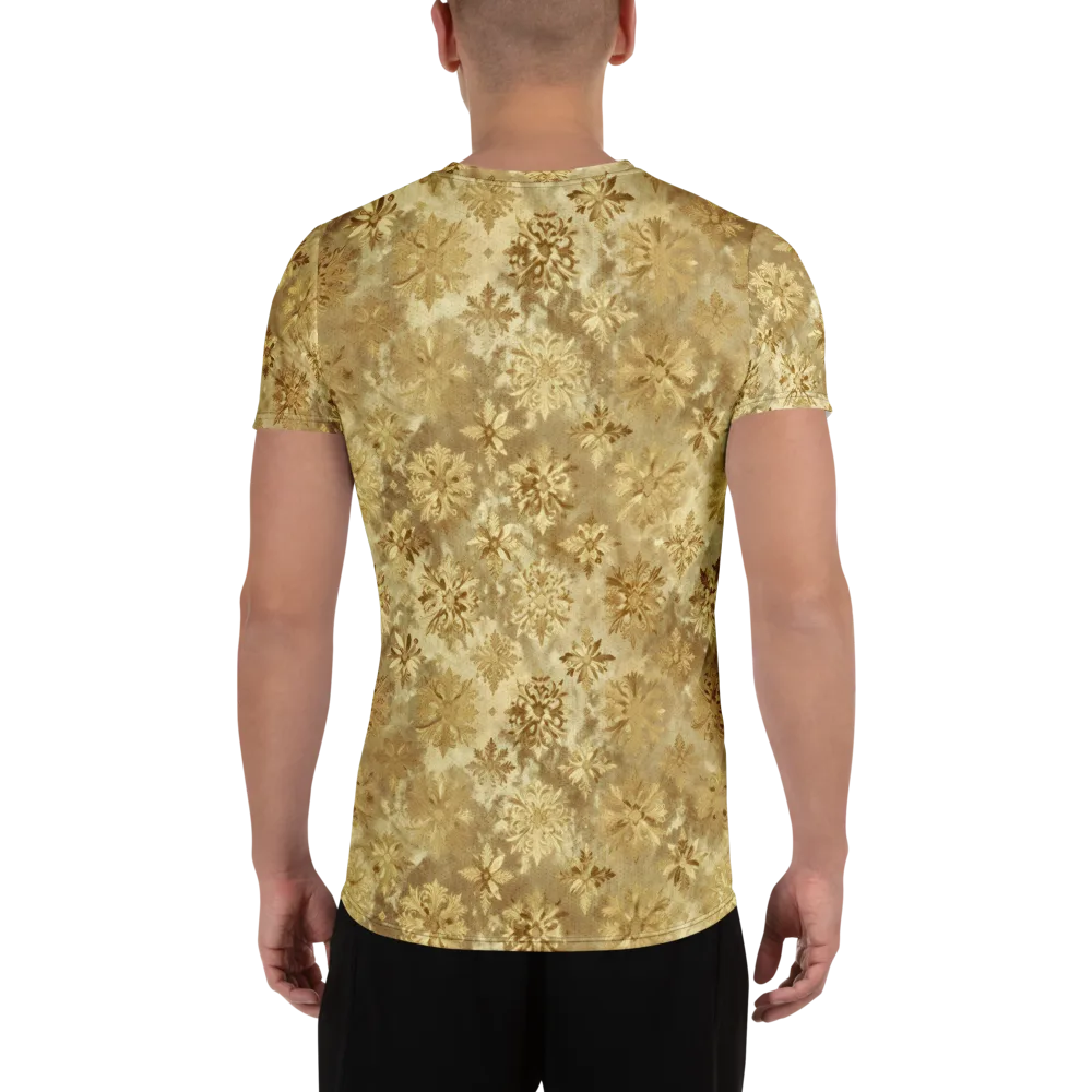 Champagne Damask on Men's Athletic T-Shirt — Back