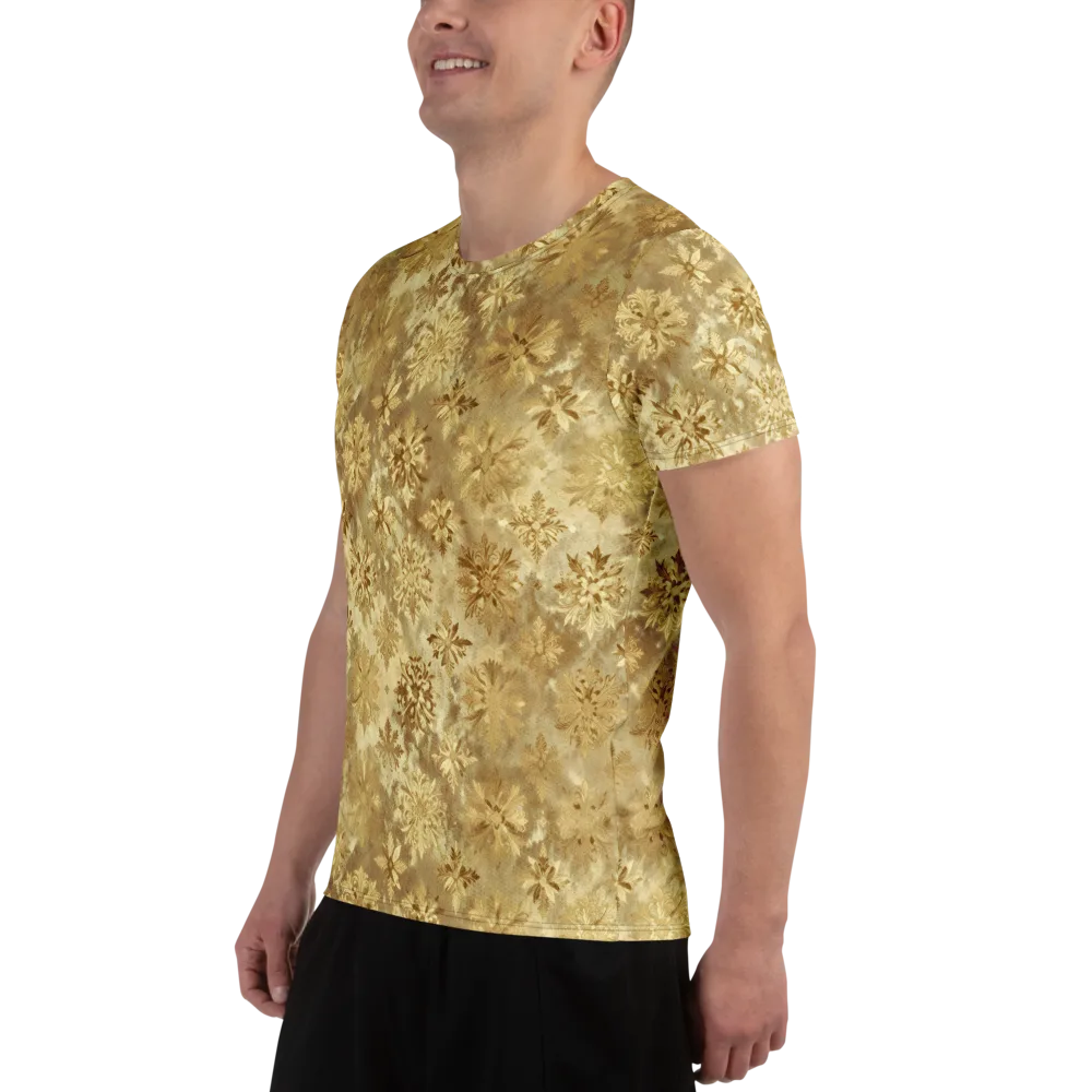Champagne Damask on Men's Athletic T-Shirt — Left