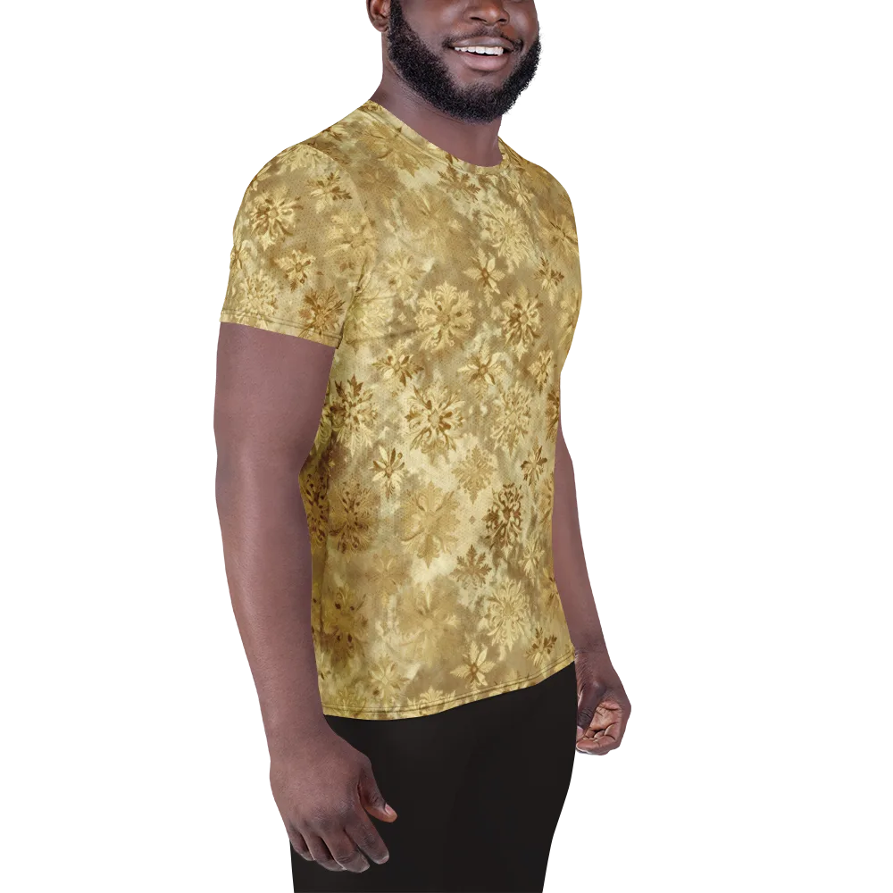 Champagne Damask on Men's Athletic T-Shirt — Right