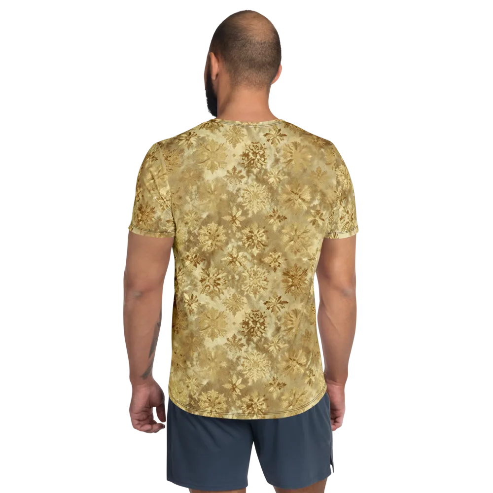 Champagne Damask on Men's Athletic T-Shirt — Back