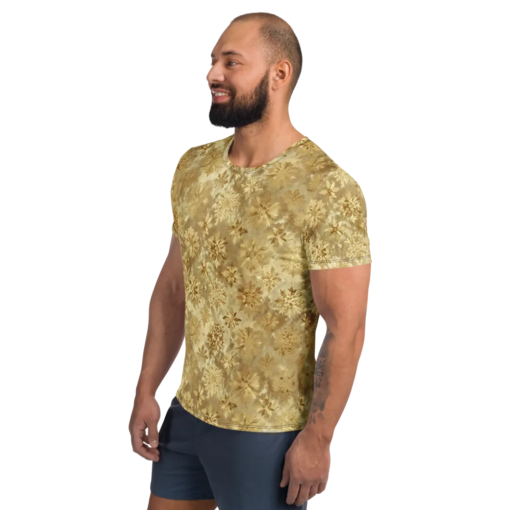 Champagne Damask on Men's Athletic T-Shirt — Left