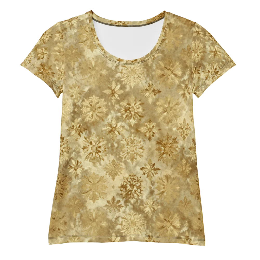 Champagne Damask on Women's Athletic T-Shirt — Front