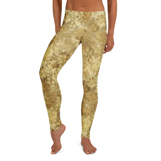 Champagne Damask on a Leggings