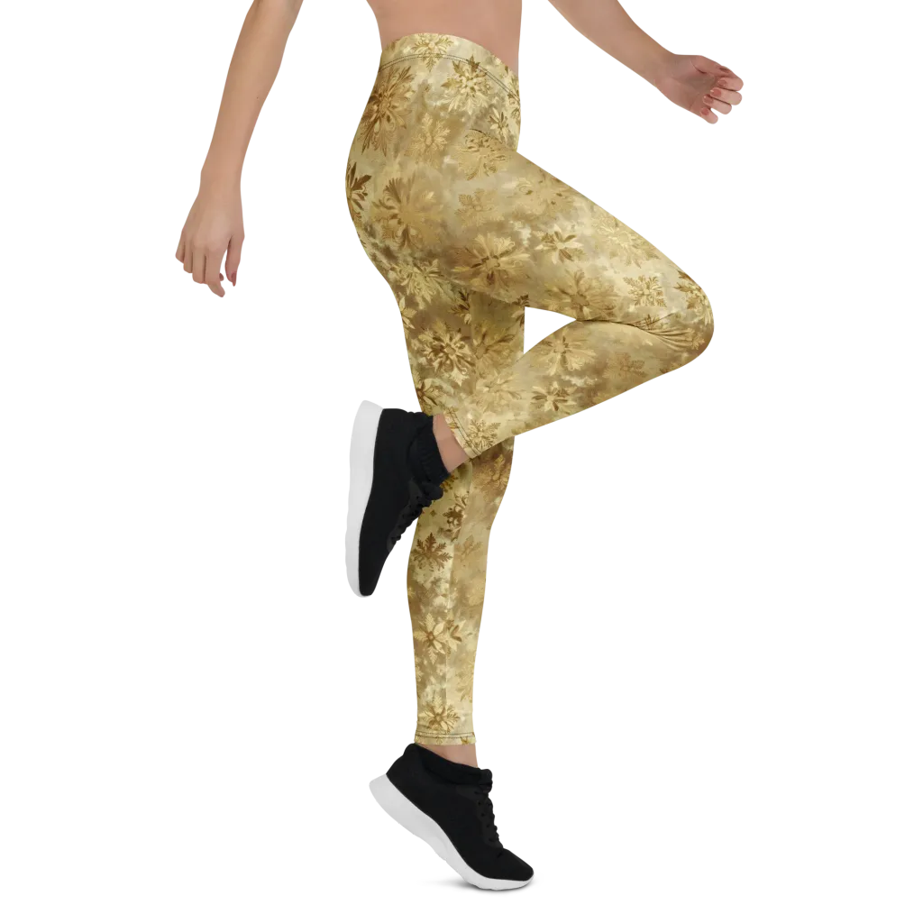 Champagne Damask on Leggings — Right