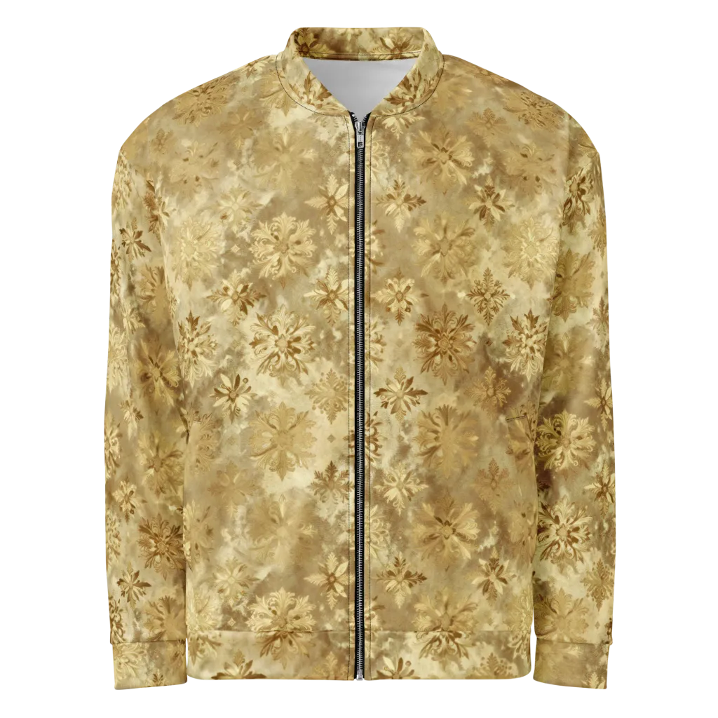 Champagne Damask on Bomber Jacket — Front