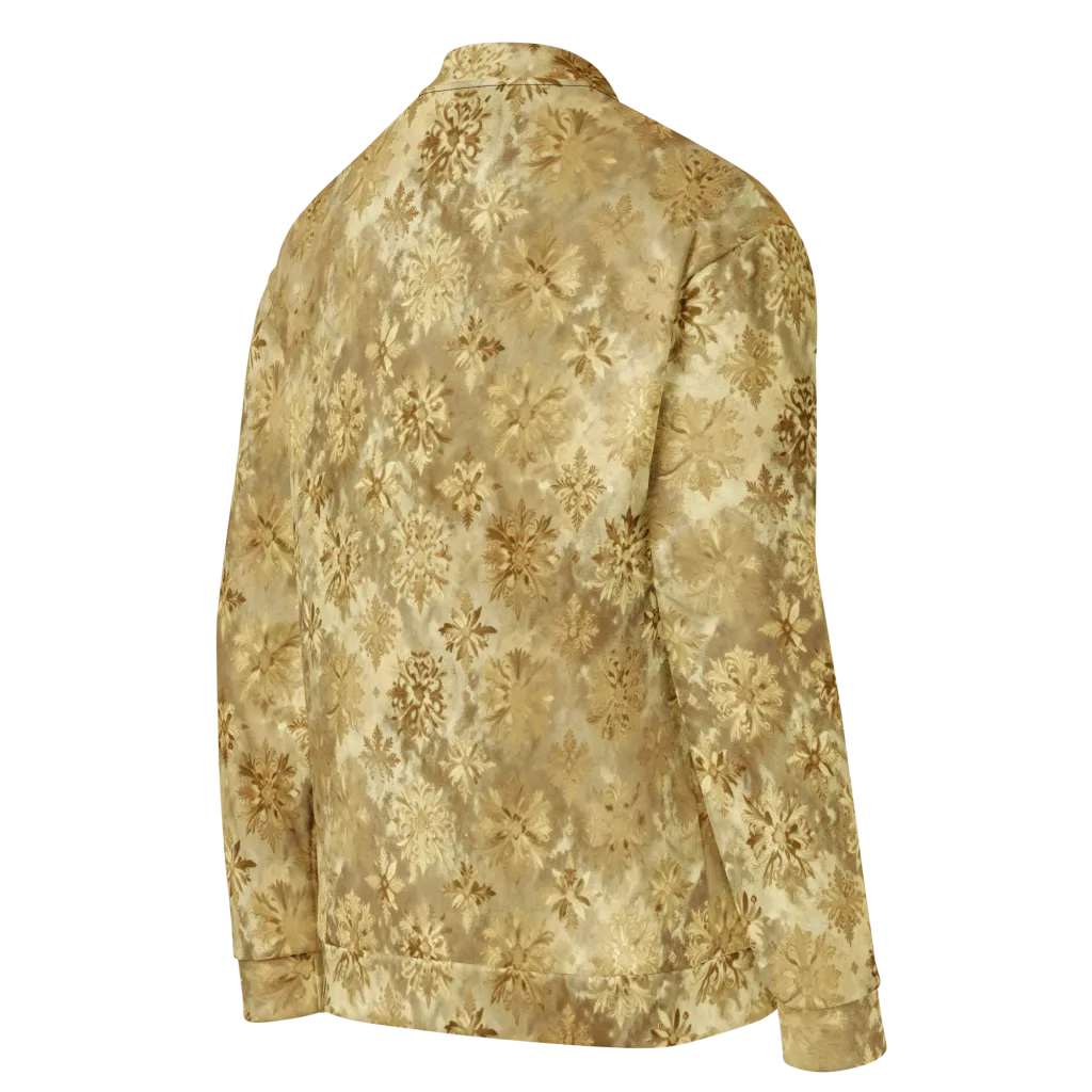 Champagne Damask on Bomber Jacket — Right Back