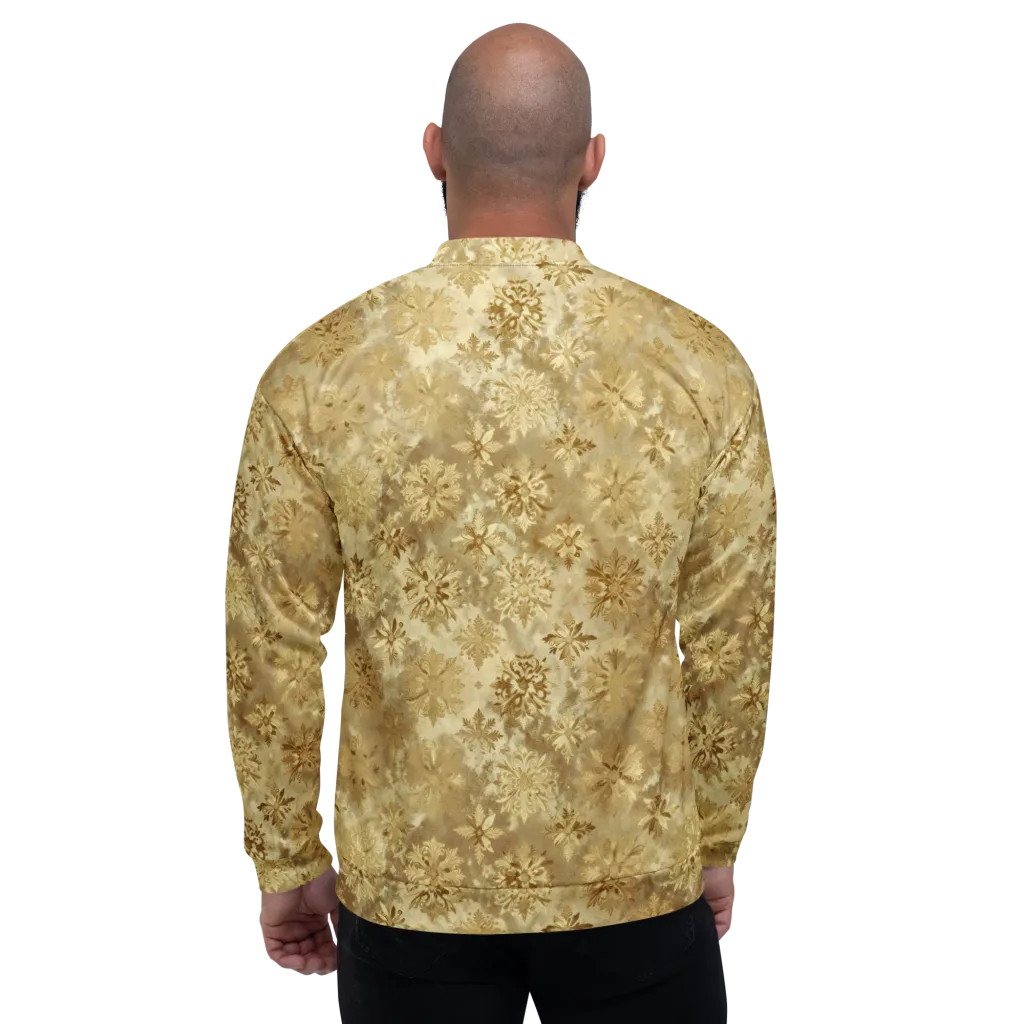 Champagne Damask on Bomber Jacket — Back