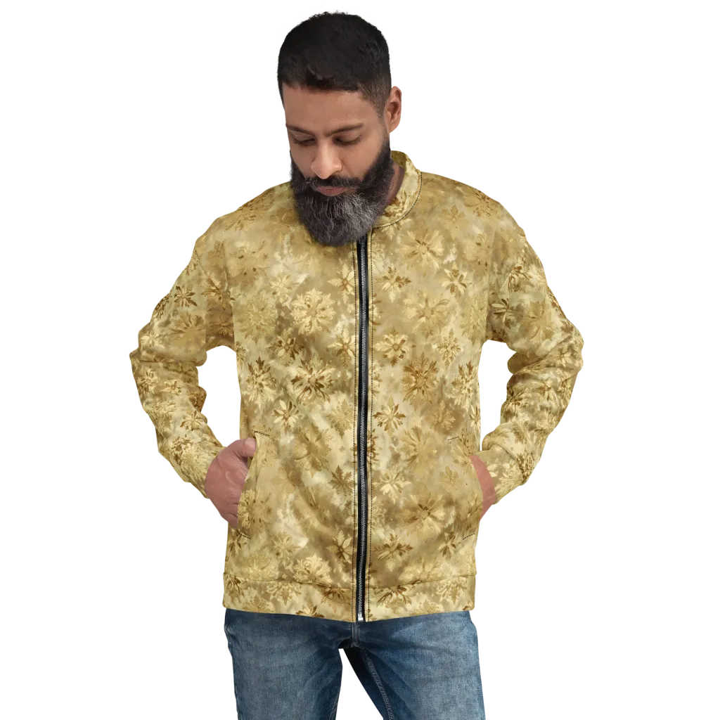 Champagne Damask on Bomber Jacket — Front