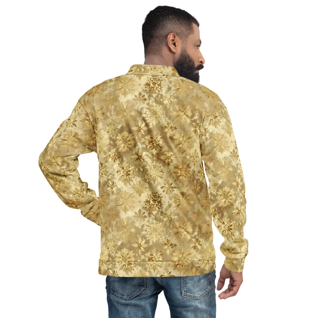 Champagne Damask on Bomber Jacket — Back