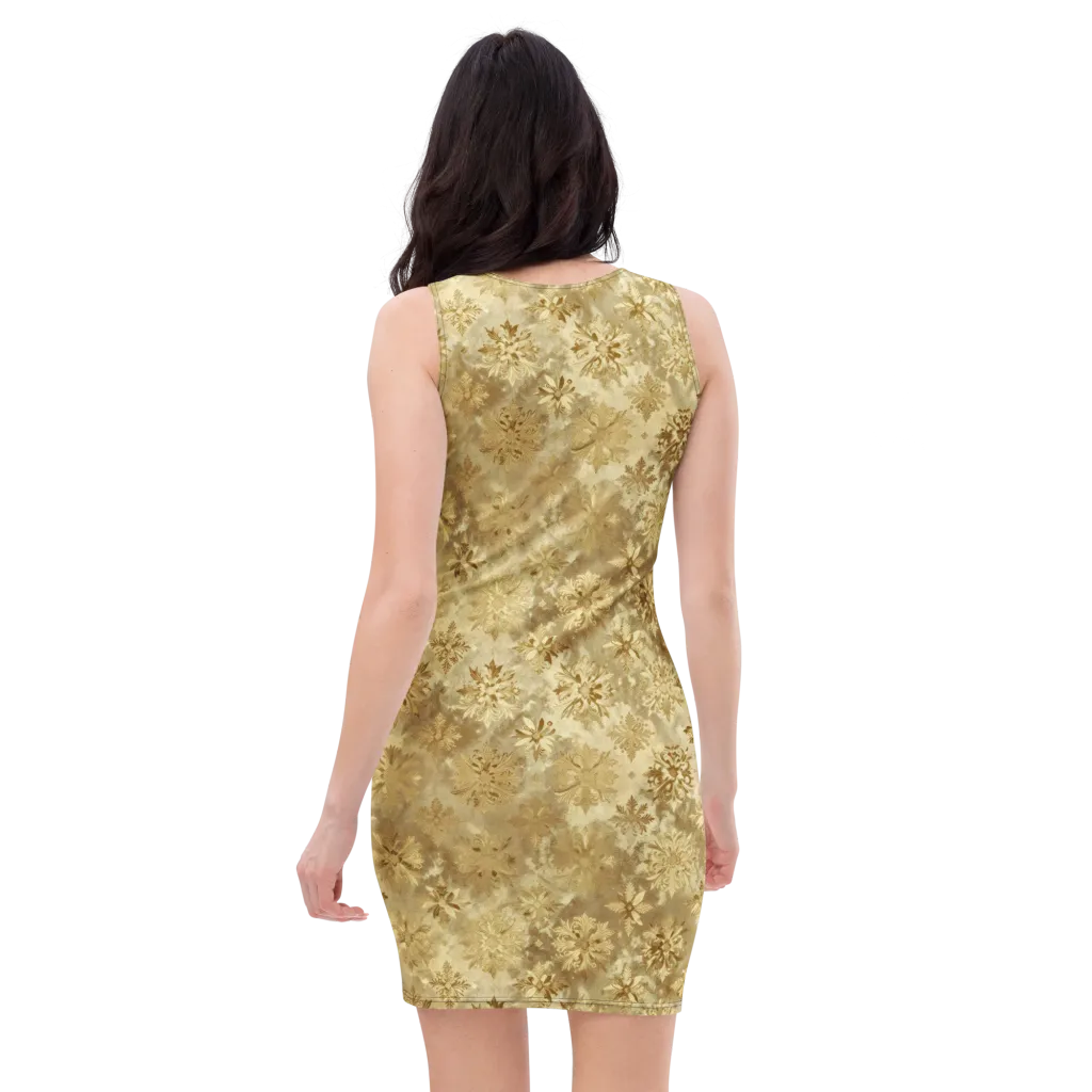 Champagne Damask on Bodycon Dress — Back