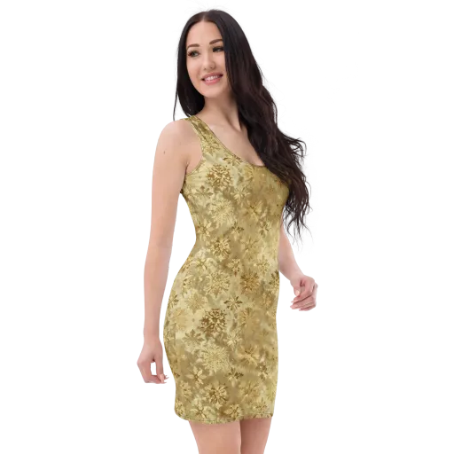Champagne Damask on a Bodycon Dress